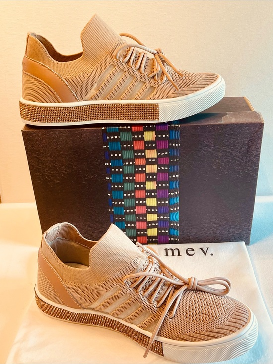 bernie mev. Shoes - NIB BERNIE MEV BERNICE ROSE GOLD MEMORY FOAM KNIT BEDAZZLED SIDE SOLE SNEAKER 7